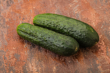 Ripe organic natural green cucumber