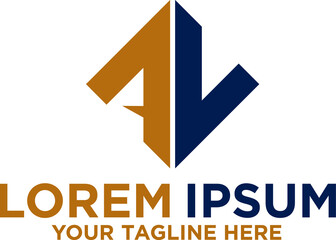 Letter AV, letter N logo template