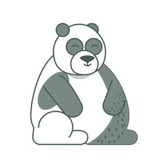 panda jungle animal in cartoon abstract design