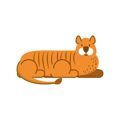 tiger jungle animal in cartoon abstract design