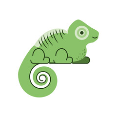 chameleon jungle animal in cartoon abstract design