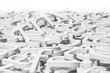 Obraz premium 3-dimensional letters randomly placed on a white background