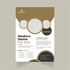 Creative Business Real Estate Flyer Template Modern And Simple Vector Design Template.