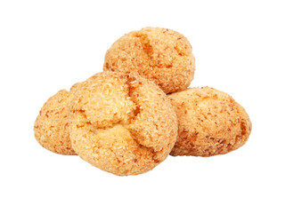 Coconut cookie organic isolated on the white background