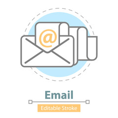 Email Message Icon, Editable Stroke, Vector Illustration.