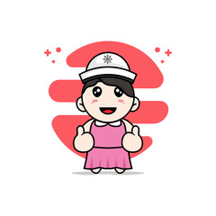Cute girl character wearing sailor costume.