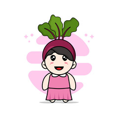 Cute girl character wearing onion costume