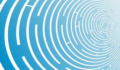 Radial maze lines abstract vector background, linear pattern in 3D perspective.