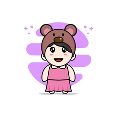Obraz na płótnie Canvas Cute girl character wearing mouses costume.