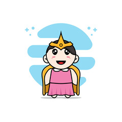 Cute girl character wearing superhero costume.