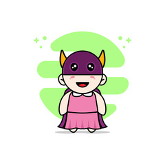 Cute girl character wearing superhero costume.