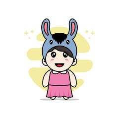 Cute girl character wearing llama costume.