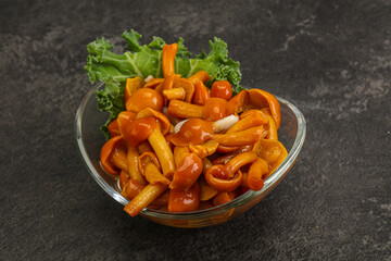 Marinated mushroom - honey agaric in the bowl