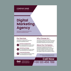 Marketing agency red color flyer design