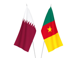 Qatar and Cameroon flags