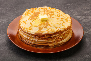 Stack of Russian traditonal pancakes