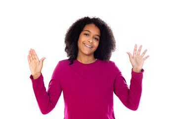 Portait of a teenage with afro hair