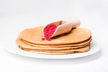 Blinis (crepes with red caviar typical of the Russian carnival)