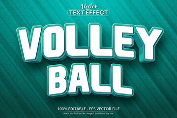 Volleyball text, cartoon style editable text effect
