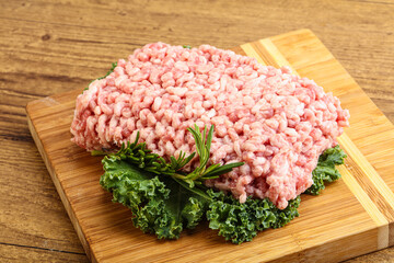 Raw pork minced meat for cooking