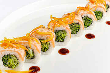 sushi set on the white plate