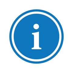 Vector blue circle sign - Information symbol. Isolated on white background.