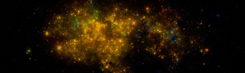 Fototapeta premium Banner Star field background . Starry outer space background texture . Colorful Starry Night Sky Outer Space background. 3D illustration