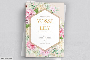 carnation flower invitation card set