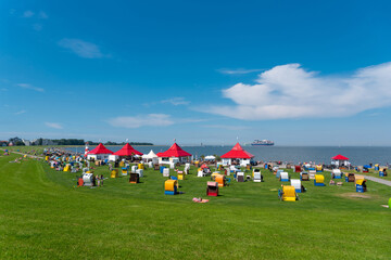 The Dam and Grassy beach in Cuxhaven