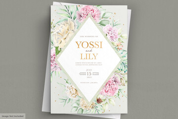 carnation flower invitation card set