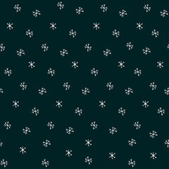 Snowflake , simple seamless pattern. Scketched background of christmas elements.Winter pattern design