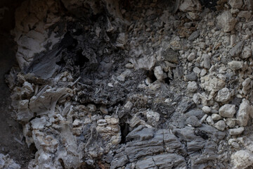 The ashes in the ancient stove for background.