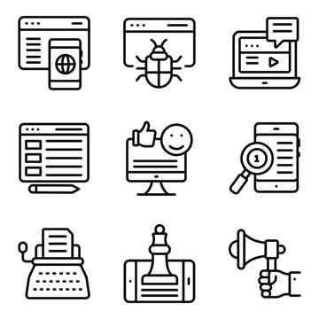 Business and Seo Linear Icons Pack 