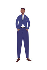young elegant afro businessman avatar character