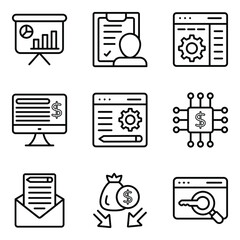 Pack of Data Management Linear Icons 