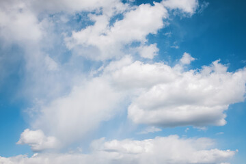 Naklejka na ściany i meble blue sky with clouds close up