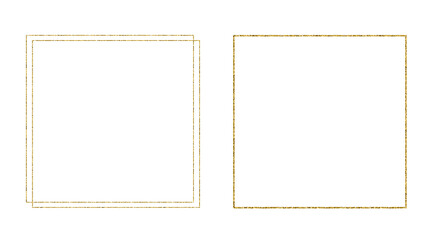 Gold shiny vintage frame with shadows isolated on white background. Golden luxury realistic rectangle border. . High quality photo