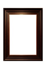 Dark brown wooden picture frame  isolated on a white background