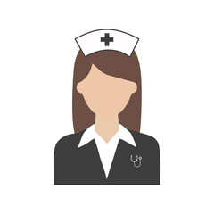 vector drawing of a nurse on a white background