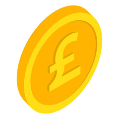 Obraz premium Coin icons. Pound sterling coin. Currency symbols in isometric 3d style. Vector