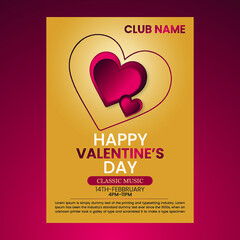 happy valentines flyer design