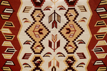 Beautiful Geometrical Pattern of Georgian Traditional Handmade Textile