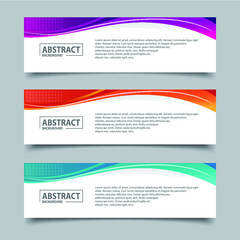 Banner Template Design with various color 