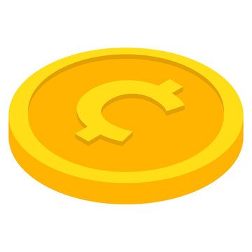 Coin icons. Cent and centavo coin . Currency symbols in isometric 3d style. Vector