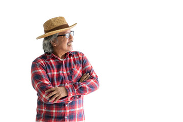 Men aged agriculture embrace pride white background 