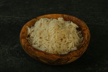Steamed basmati rice in the bowl