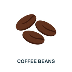 Coffee Beans flat icon. Color simple element from coffee collection. Creative Coffee Beans icon for web design, templates, infographics and more