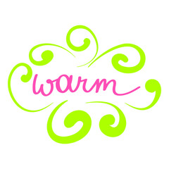 Vector illustration of isolated spring lettering with abstract elements. Calligraphy quote on white background.
Handwritten typography design. Can be used for flyers, banners or posters.
