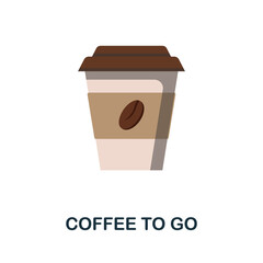 Coffee To Go flat icon. Color simple element from coffee collection. Creative Coffee To Go icon for web design, templates, infographics and more