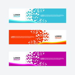 abstract geometric web design banner template isolated on dark grey background